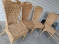 4 броя столове от естествен ратан, снимка 2