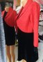 Червено болеро от релефен плат със 7/8 дължина на ръкава , снимка 4