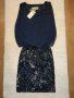 Официална дамска рокля в тъмносин цвят с пайети и камъни LACE & BEADS размер XS цена 80 лв.+ подарък, снимка 1