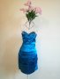 Синя сатенена рокля, снимка 3