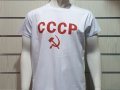 Нова бяла мъжка тениска с трансферен печат СССР, Русия, снимка 7