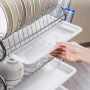 🧼 Сушилник за съдове – 2-етажен с отцедник Digital One SP01118, Поставка за прибори и чаши, Устойчи, снимка 6