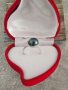 Сребърен пръстен с перла в луксозна кутия, снимка 2