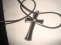 АРТ КРЪСТ с ЦИРКОН КРИСТАЛ КОЛИЕ СТОМАНА 209681, снимка 4
