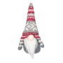 Коледна фигура, Гном  с жакартова шапка 25 см, Сив, снимка 1