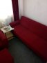 Разтегателен диван с два фотьойла и две табуретки, снимка 1 - Дивани и мека мебел - 29201875