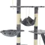 vidaXL Котешко дърво със сизалени стълбове, 230-250 см, лапички, сиво, снимка 5