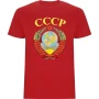 Нова червена мъжка тениска с дигитален печат СССР, Русия, снимка 1