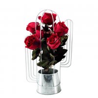 Метална кашпа за декорация Cactus Сив&Бял, снимка 2 - Романтични подаръци - 39903939