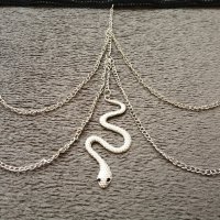 Верижка/бижу/аксесоар за бедро със змия и синджири в сребрист цвят р-р S, M, снимка 3 - Други - 42792767