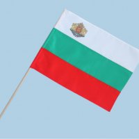 Българско знаме с герб 20х26см