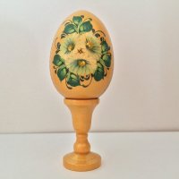 Великденско яйце, дървено №1 - златисто, снимка 1 - Декорация за дома - 38194686