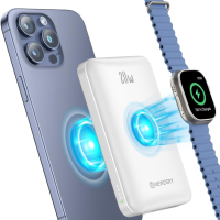 NEWDERY Магнитен Power Bank за Apple Watch & iPhone, 10000mAh PD 20W, снимка 1 - Външни батерии - 44512234