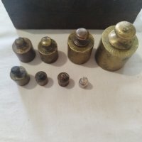 комплект бронзови тежести теглилки грамове грам за везна кантар, снимка 3 - Антикварни и старинни предмети - 44259188