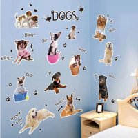 Кучета породи куче стикер лепенка за стена за дом зоомагазин и ветерени, снимка 2 - Други - 25974735