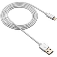 Кабел Lightning към USB CANYON CNS-MFIC3PW за iPhone 1m Сив Lightning to USB, снимка 3 - USB кабели - 30365622