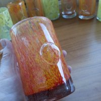 Стъклени чаши цветно стъкло , снимка 6 - Антикварни и старинни предмети - 38195299