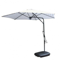 Градински чадър "Лале" LED осветление бял UMB-006B, снимка 1 - Градински мебели, декорация  - 44595536