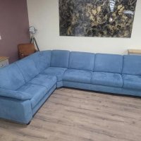 Син ъглов диван от плат с фунция сън MM-ZE1059, снимка 9 - Дивани и мека мебел - 44216139