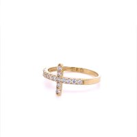 Златен дамски пръстен 1,64гр. размер:55 14кр. проба:585 модел:20545-6, снимка 2 - Пръстени - 42815810