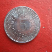 5 марки 1966 сребърна монета Германия, снимка 2 - Нумизматика и бонистика - 39941366