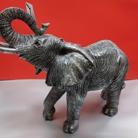 Сребрист импозантен голям слон , снимка 6 - Декорация за дома - 35007730