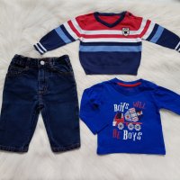 Дънки Next блуза и пуловер 6-9 месеца, снимка 9 - Комплекти за бебе - 29683327