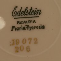 немски порцеланов троен сет Edelstein Maria Theresia фин прозрачен костен порцелан , снимка 7 - Сервизи - 42865605