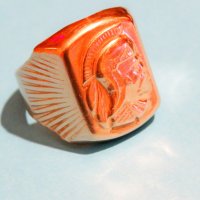 Старинен мъжки пръстен със римски войн мед - за ценители и колекционери., снимка 4 - Пръстени - 36906535