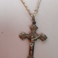 Стар сребърен кръст със сребърен синджир , снимка 3 - Колиета, медальони, синджири - 38712096