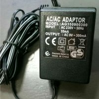 AC / DC адаптер модел: AG350900300;  9.0V. 300mA., снимка 1 - Кабели и адаптери - 30917096