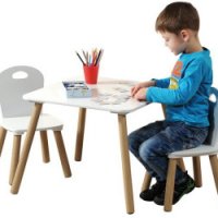 Детска маса и два стола Kesper Kinder Germany със забележка , бял цвят, снимка 1 - Мебели за детската стая - 30697243