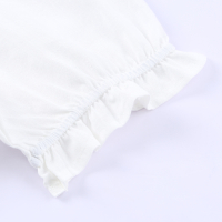 Дамска блуза в бяло с къс ръкав и бродерия с флорален мотив, 100% памук, снимка 7 - Тениски - 44741107
