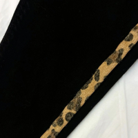 Черни тесни джинси с леопардов принт (Slim Fit), снимка 3 - Дънки - 44926194