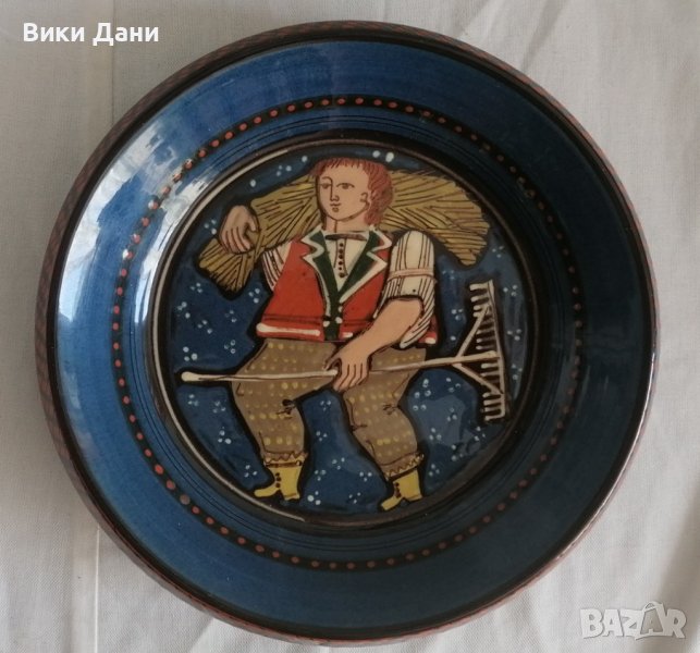 Рисувана керамика Швейцария подпис чиния , снимка 1