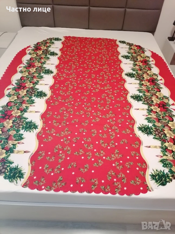 176/150 Празнична покривка като нова,овал, снимка 1
