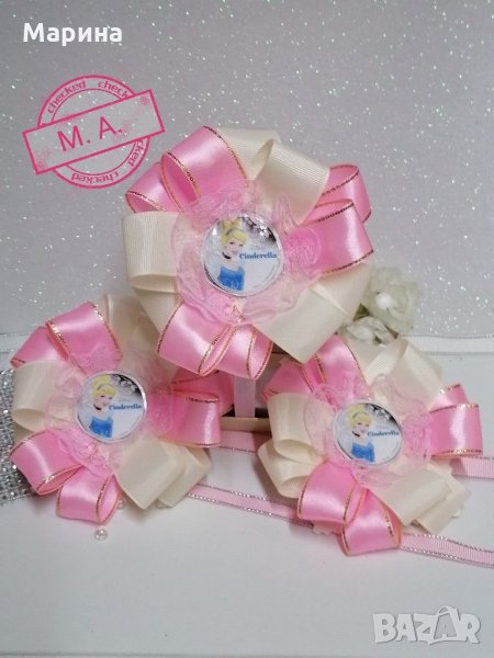 Аксесоар за коса Пепеляшка в бледо розово(диадема, ластик, шнола) , снимка 1