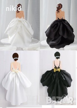 Дама Момиче Лейди жена гръб топер с рокля плат украса за торта сватба бал рожден ден моминско парти, снимка 1