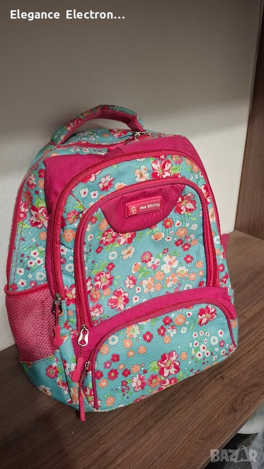 Детска/ученическа раница New Winning – флорална, снимка 1