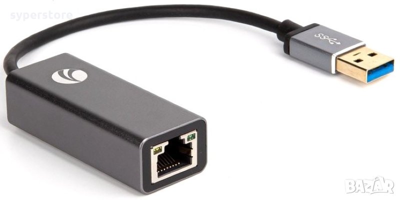 Преходник Адаптер от USB3.0 към LAN Gigabit 1000Mbps VCom/Axagon SS001192 Adapter USB LAN Gigabit, снимка 1