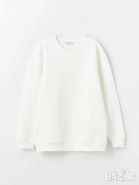 Мъжки суитшърт с кръгло деколте LC Waikiki, 77% полиестер, 22% вискоза, Екрю, XXL, снимка 1