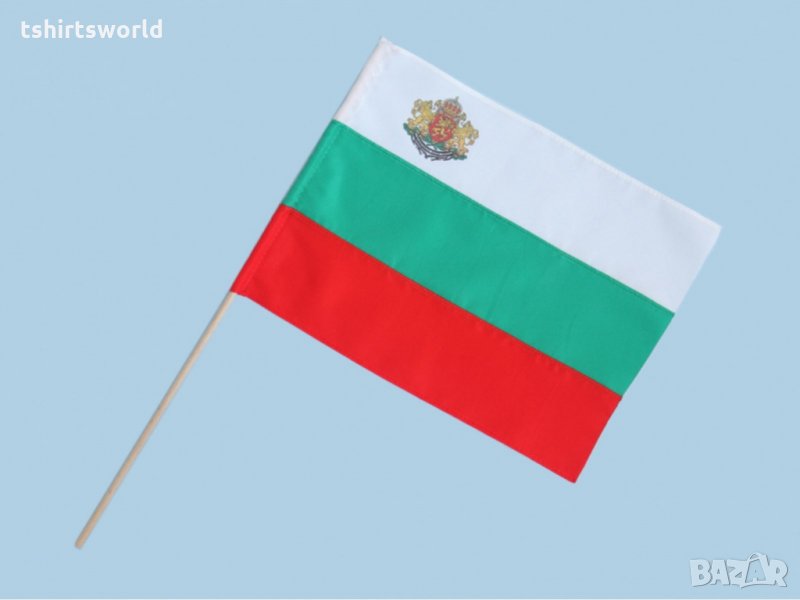 Българско знаме с герб 20х26см, снимка 1