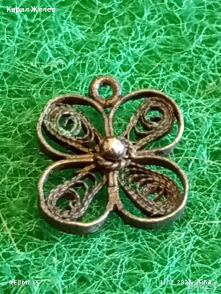 Винтидж висулка филигранна изработка майсторска ръчна изработка 44061, снимка 1