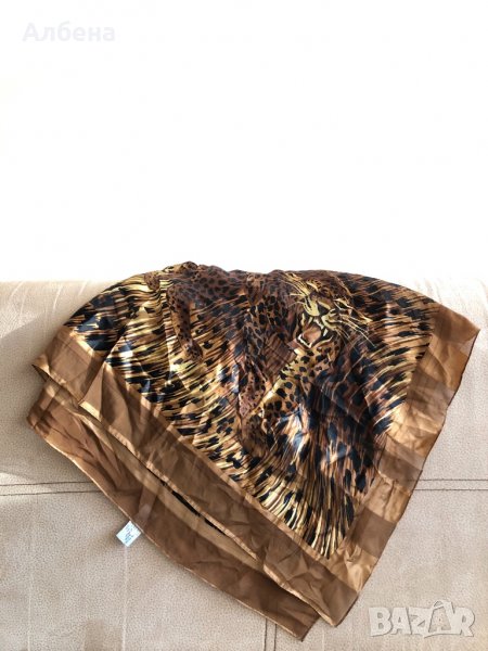 Нов копринен шал с леопардов принт, снимка 1