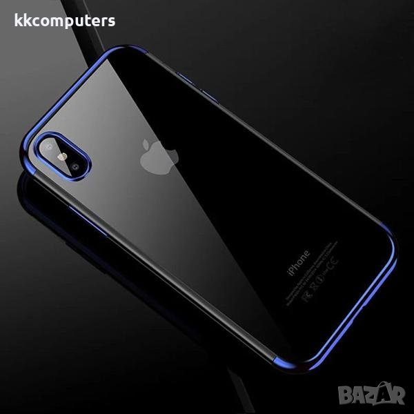 Калъф силикон Electro прозрачен / Синя - рамка / за iPhone 7G / 8G / SE 2020, снимка 1
