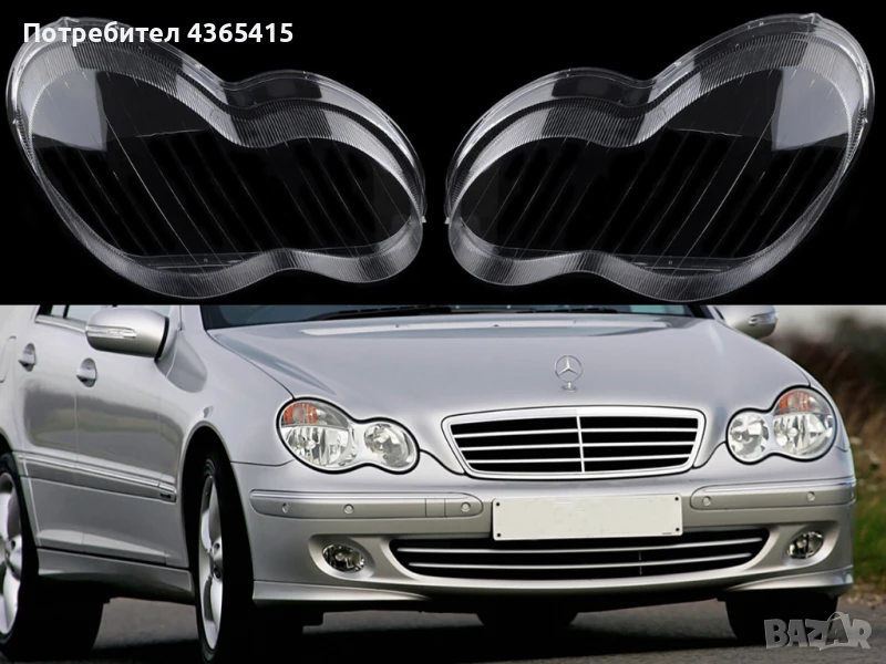 Стъкла за фарове на Mercedes C-Class W203 Facelift (2004-2007), снимка 1