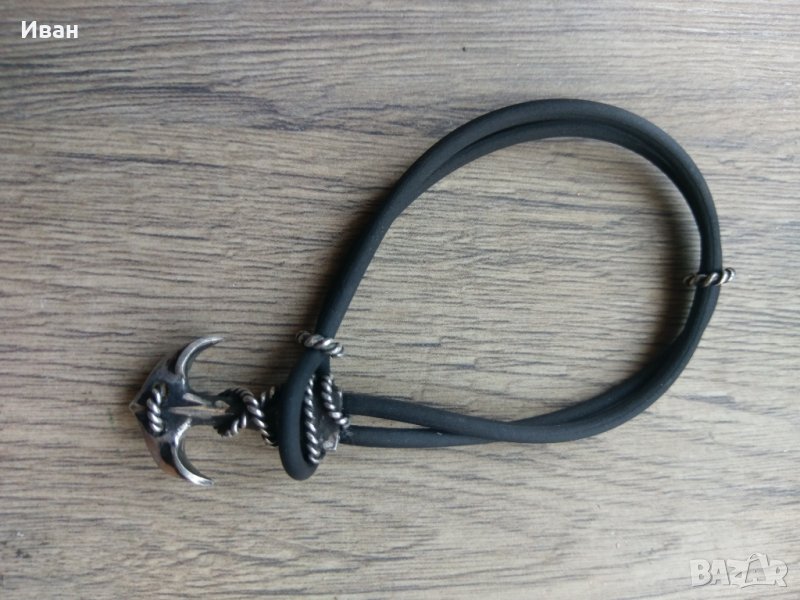 Сребърна гривна с котва, снимка 1