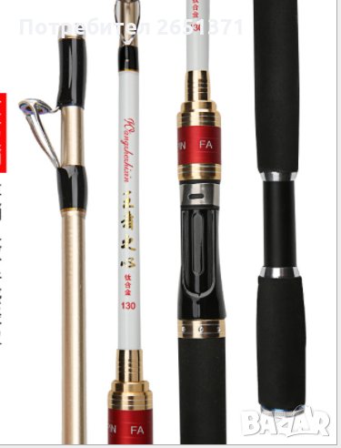 Титанова въдица 2,10 м., спининг, речен риболов, снимка 1