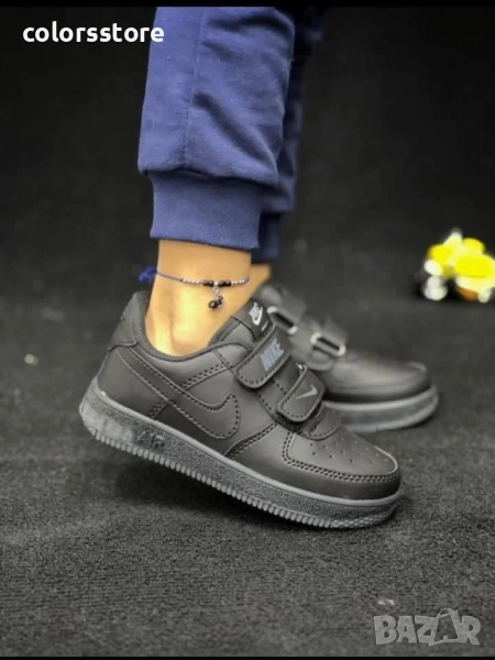 Детски черни маратонки Nike с лепенки/BR159p, снимка 1