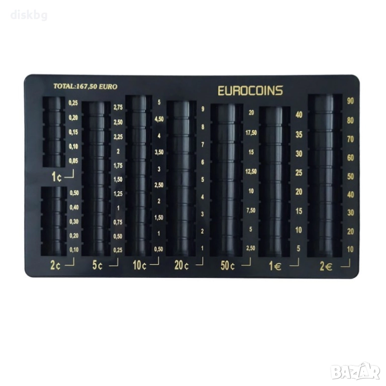 Монетник 2€, 1€, 50с, 20с,… Нов евро монетарник, Поставка за монети, снимка 1